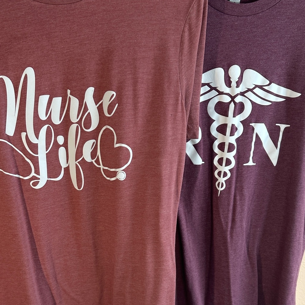 Nurse Life Short Sleeve Tee - Maroon & RN Short Sleeve Tee